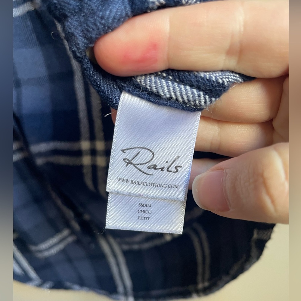 Rails Button Down Plaid Top With Metallic Thread … - image 6